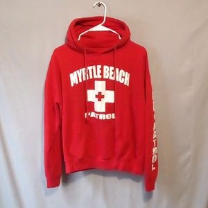 Red large Myrtle Beach patrol hoodie